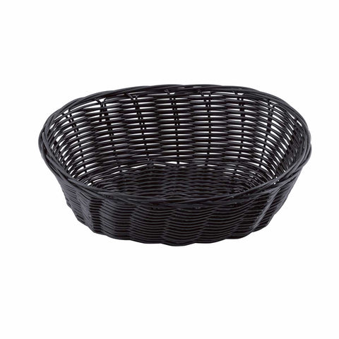 Tablecraft Black Oval Handwoven Basket, 10 x 6.5 x 3 inch -- 12 per case