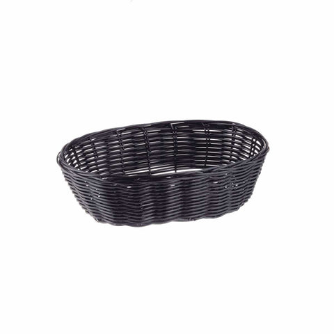 Tablecraft Black Oval Handwoven Basket, 10 x 6.5 x 3 inch -- 12 per case