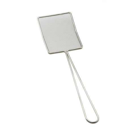 Tablecraft Rectangular Nickel Plated Steel Fine Mesh Skimmer, 5.25 x 6 x 18 inch