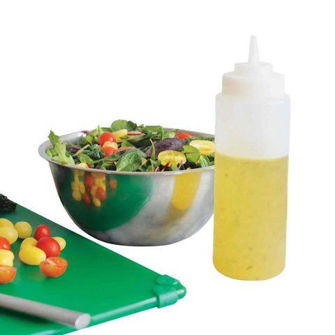 Tablecraft Widemouth Clear with Wide TipTop Squeeze Bottle, 16 Ounce -- 24 per case