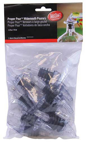 Tablecraft Proper Pour Clear Dip Tube Widemouth Pourer, 1.25 Ounce -- 12 per case.