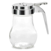 Tablecraft Teardrop Syrup Dispenser with Chrome ABS Top -- 12 per case