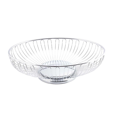 Tablecraft Chrome Plated Chalet Oval Serving Basket, 10.63 x 8.5 x 3.2 inch