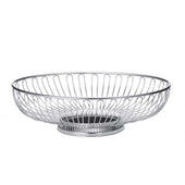 Tablecraft Chrome Plated Chalet Oval Serving Basket, 10.63 x 8.5 x 3.2 inch