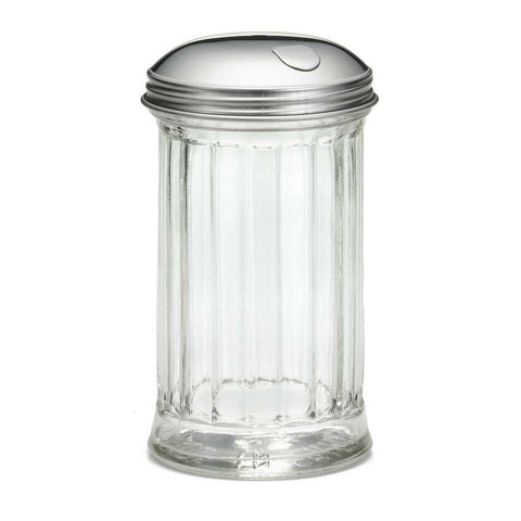 Tablecraft Fluted Glass Shaker with Side Flap Top, 12 Ounce -- 12 per case