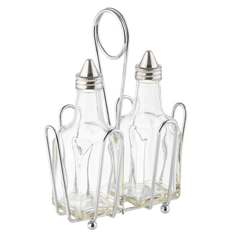 Tablecraft European Collection Square Glass Oil and Vinegar Bottle for Cruet Set, 6 Ounce -- 12 per case