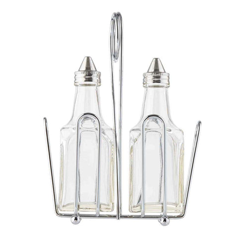 Tablecraft European Collection Square Glass Oil and Vinegar Bottle for Cruet Set, 6 Ounce -- 12 per case
