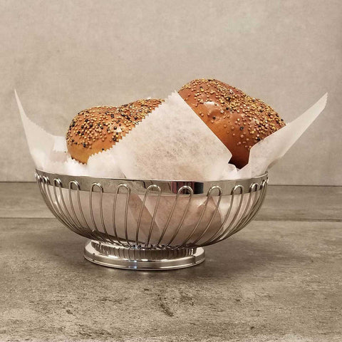 Tablecraft Stainless Steel Round Red Small Spoke Breadstick Holder Basket