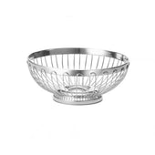 Tablecraft Stainless Steel Round Red Small Spoke Breadstick Holder Basket