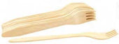 Tablecraft Disposable Wood Fork, 6.5 inch - 100 count per pack -- 20 packs per case.