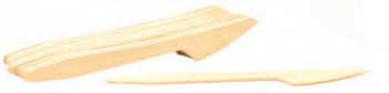 Tablecraft Disposable Wood Knife, 6.5 inch - 100 count per pack -- 20 packs per case.