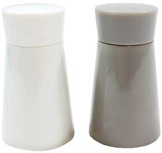 Tablecraft Melamine Salt and Pepper Shaker Set with Plastic Lid -- 6 per case.