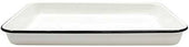 Tablecraft Enamelware Collection Creamy White with Black Rim Rectangular Serving Tray, 16 x 11.5 inch