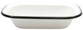 Tablecraft Enamelware Collection Creamy White with Black Rim Rectangular Serving Pan, 9.375 x 7 x 2 inch