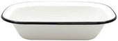 Tablecraft Enamelware Collection Creamy White with Black Rim Rectangular Serving Pan, 11 x 8.125 x 2.375 inch