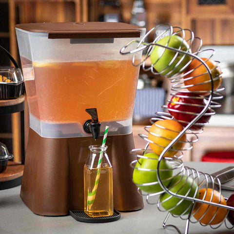 Tablecraft Polypropylene Brown Beverage Dispenser, 3 Gallon
