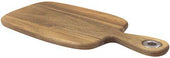 Tablecraft Acacia Collection Wood Bread Board with Brushed Nickel Eyelet, 10.5 x 7.25 x 0.6 inch