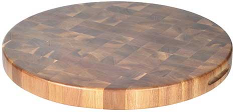 Tablecraft Acacia Collection Wood End Grain Display Board, 16 x 16 x 1.5 inch
