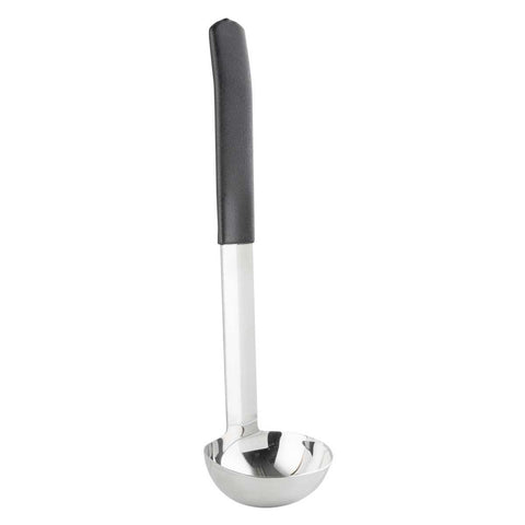 Tablecraft Antimicrobial Black Vinyl Coated Stainless Steel 2 Ounce Ladle with 9 inch Handle