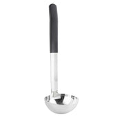 Tablecraft Antimicrobial Black Vinyl Coated Stainless Steel 4 Ounce Ladle with 9 inch Handle
