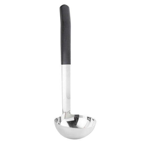 Tablecraft Antimicrobial Black Vinyl Coated Stainless Steel 4 Ounce Ladle with 9 inch Handle
