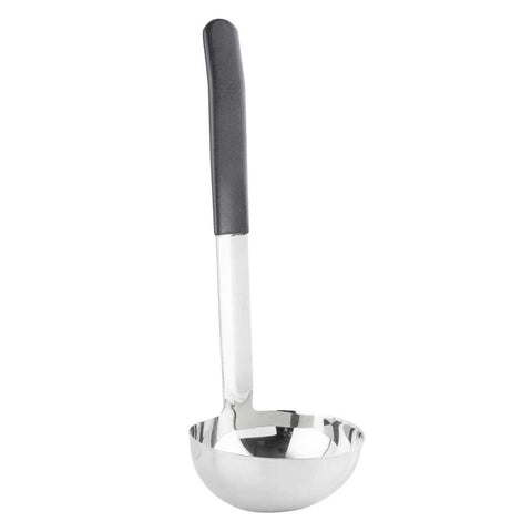 Tablecraft Antimicrobial Black Vinyl Coated Stainless Steel 6 Ounce Ladle with 9 inch Handle