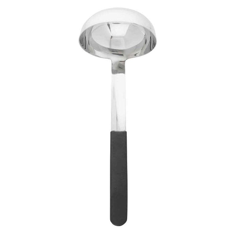 Tablecraft Antimicrobial Black Vinyl Coated Stainless Steel 6 Ounce Ladle with 9 inch Handle
