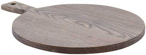 Tablecraft Gray Ashwood Medium Round Paddle Board, 16 x 12 x 0.6 inch