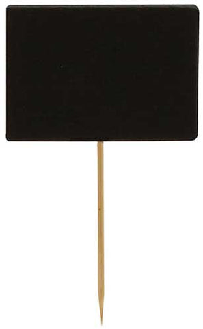 Tablecraft Bamboo Chalkboard Pick, 3.5 inch - 100 count per pack -- 1 pack per case.