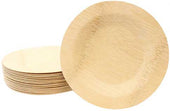 Tablecraft Disposable Bamboo Round Plate, 7 inch Diameter - 25 count per pack -- 1 pack per case.