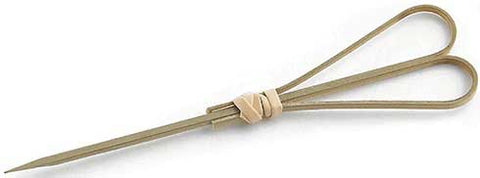 Tablecraft Heart Looped Bamboo Pick, 4.5 inch - 100 count per pack -- 12 packs per case.