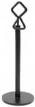 Tablecraft Black Powder Coated Metal Card and Number Holder Stand with Clip, 6 inch