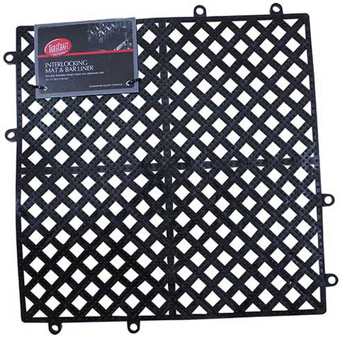 Tablecraft Black Interlocking Non-Slip Bar Liner and Mat, 12x12 inch