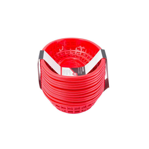 Tablecraft Plastic Red Oval Basket, 9.3 x 6 x 1.875 inch -- 36 per case