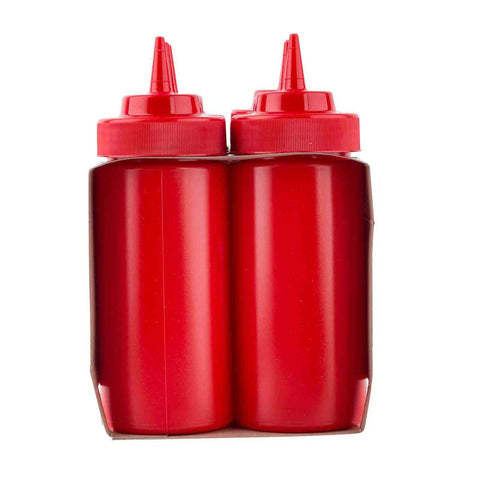 Tablecraft Widemouth Red Mustard Squeeze Bottle, 16 Ounce Capacity -- 48 per case