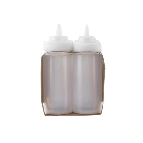 Tablecraft Widemouth Clear Mustard Squeeze Bottle, 24 Ounce Capacity -- 48 per case