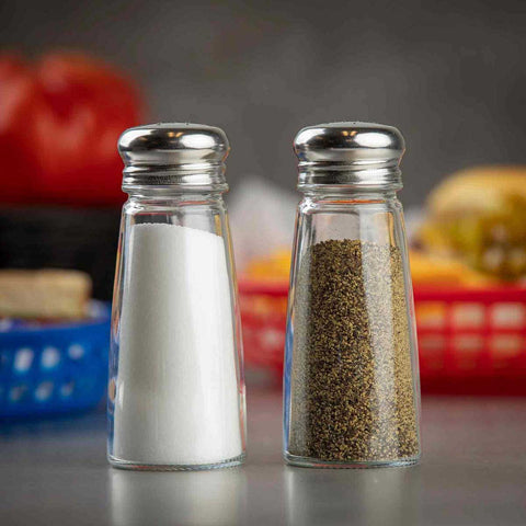 Tablecraft Cash and Carry Round Glass Salt and Pepper Shaker, 3 Ounce -- 12 per case