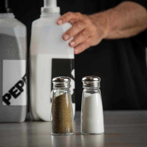 Tablecraft Cash and Carry Round Glass Salt and Pepper Shaker, 3 Ounce -- 12 per case