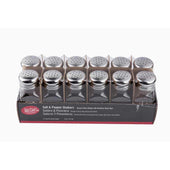 Tablecraft Stainless Steel Top Square Glass Salt and Pepper Shaker, 2 Ounce Capacity -- 48 per case