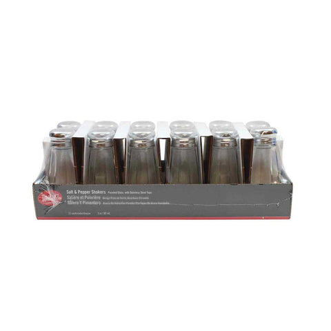 Tablecraft Paneled Glass Salt and Pepper Shaker, 3 Ounce Capacity -- 48 per case