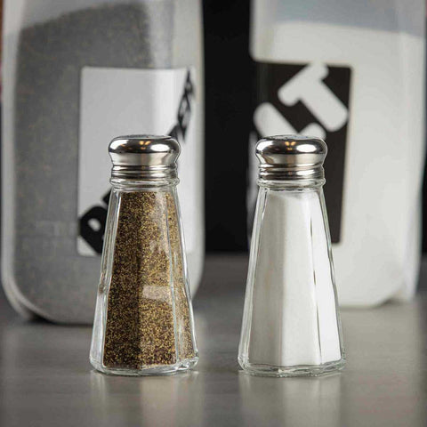 Tablecraft Paneled Glass Salt and Pepper Shaker, 3 Ounce Capacity -- 48 per case