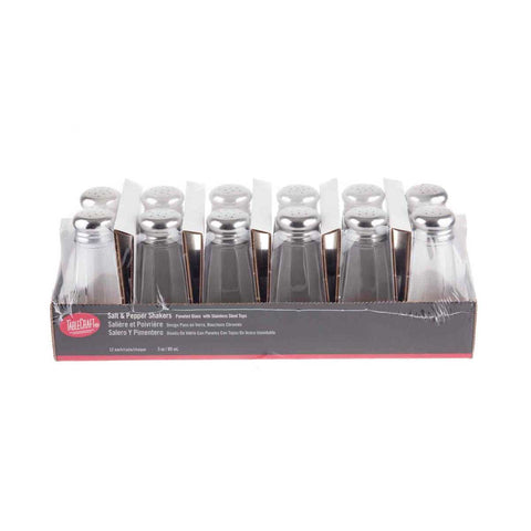 Tablecraft Paneled Glass Salt and Pepper Shaker, 3 Ounce Capacity -- 48 per case