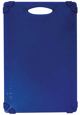 Tablecraft Polypropylene Blue Grippy Cutting Board with TPE Grips, 12 x 18 inch