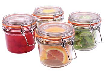 Tablecraft 4 Piece Resealable Jar Set for Condiments and Canning -- 1 set