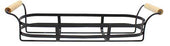 Tablecraft Black Coated Wire Rack with Wood Handle, 18.25 x 5 x 4.25 inch