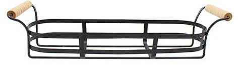 Tablecraft Black Coated Wire Rack with Wood Handle, 18.25 x 5 x 4.25 inch