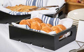 Tablecraft Black Painted Wood Half Size Gastro Serving and Display Crate, 12.75 x 10.375 x 4.25 inch