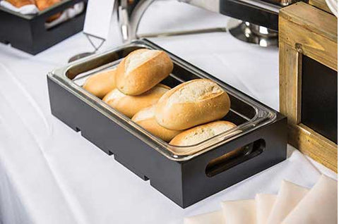 Tablecraft Black Painted Wood Third Size Gastro Serving and Display Crate, 12.75 x 6.875 x 4.25 inch