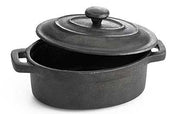 Tablecraft 8 Ounce Cast Iron Casserole with Lid, 4.625 x 3.75 x 1.75 inch