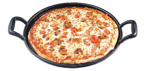Tablecraft Cast Iron Pizza Pan with Handles, 12.75 inch Dia x 1.875 inch